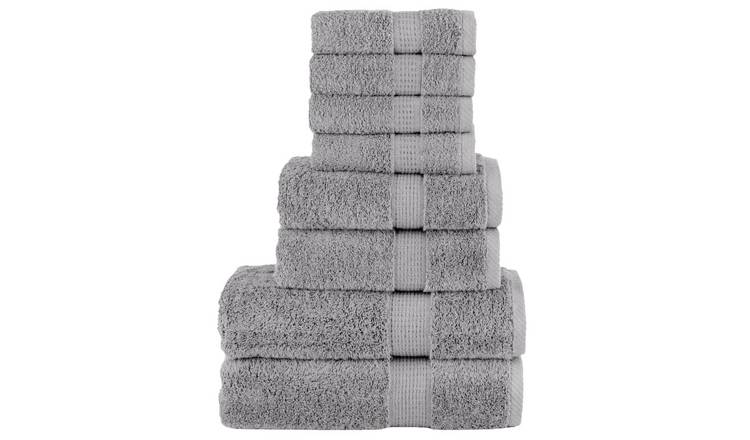 Walplus Pack of 8 Cotton Towel Set - Grey