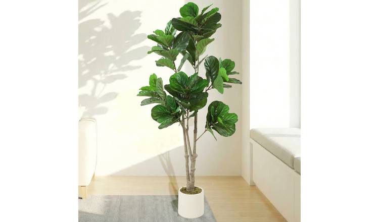 HOMCOM 6FT Artificial Fiddle Leaf Fig Tree - Green