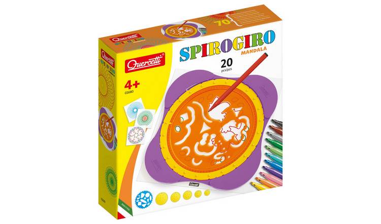 Quercetti Spirogiro 20 Pieces Mandala Stencil Set - Age 3+