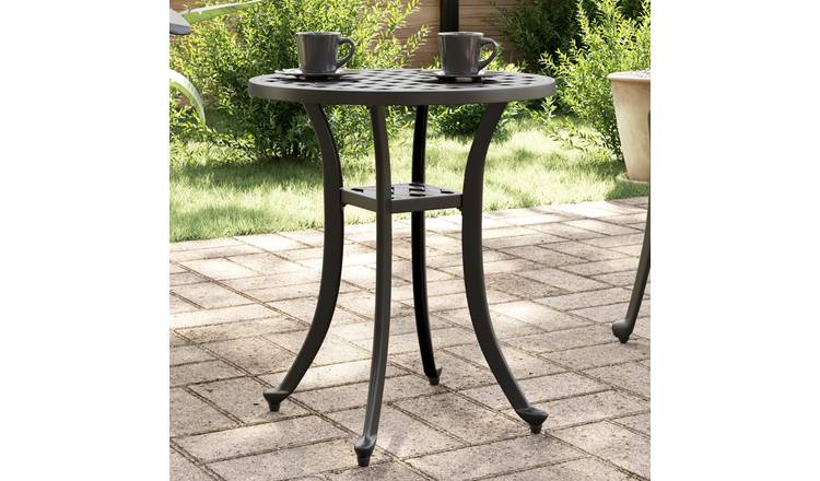 Walplus Aluminium Garden Table Cast - Black - 48 x 53 cm