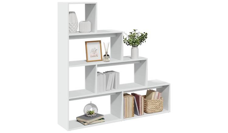 Walplus 4 Tier Engineered Wood Book Cabinet - White - 143.5 x 29 x 143.5 cm