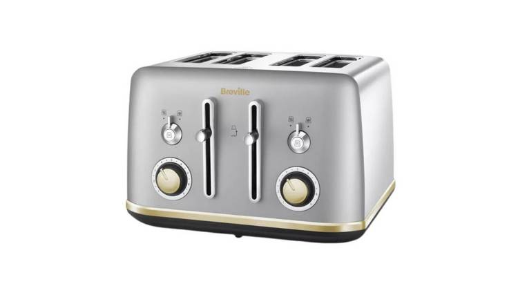 Breville Mostra VTT92901 4 -Slice Toaster Stainless Steel - Silver and Gold
