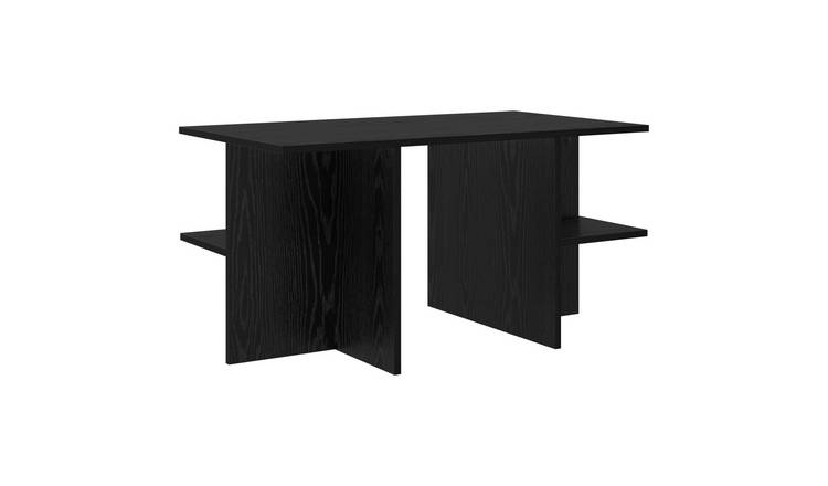 Walplus Engineered Wood Coffee Table - Black Oak - 87 x 50 x 45 cm