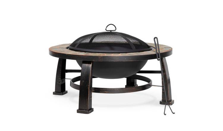 Dellonda Deluxe Traditional Outdoor Fire Pit - Slate