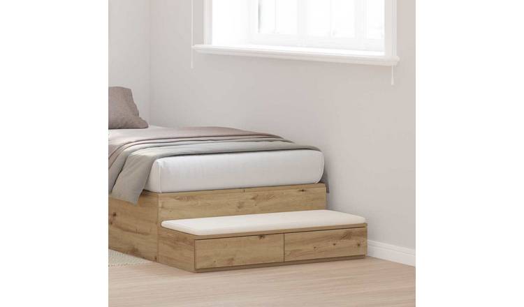 Walplus 2 Drawer Bed Drawer Unit - Oak - 75 x 36.5 x 16.5 cm