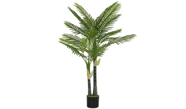 HOMCOM 5FT Artificial Palm Tree with UV-resistant and Moss Effect- Green