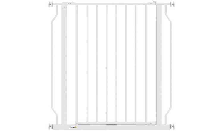 PawHut Steel Pressure Fit Dog Gate - 75-85cm x 76cm - White