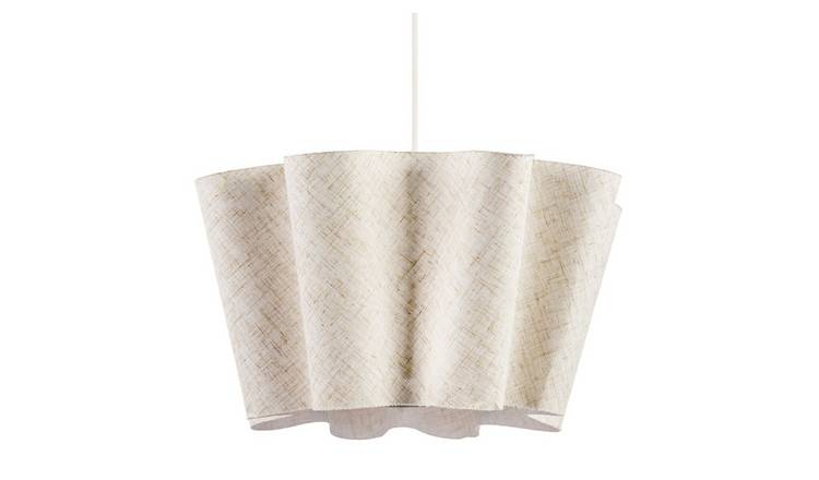 Happy Homewares Taupe Sculptural with Layered Wave Pendant Shade - 38cm