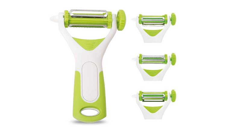 Top 3 3-in-1 Food Straight Julienne Serrated Peeler - Green