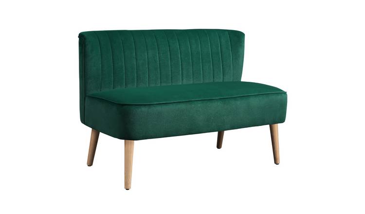 HOMCOM Modern Double Seat Sofa Foam Padding High Back - Green