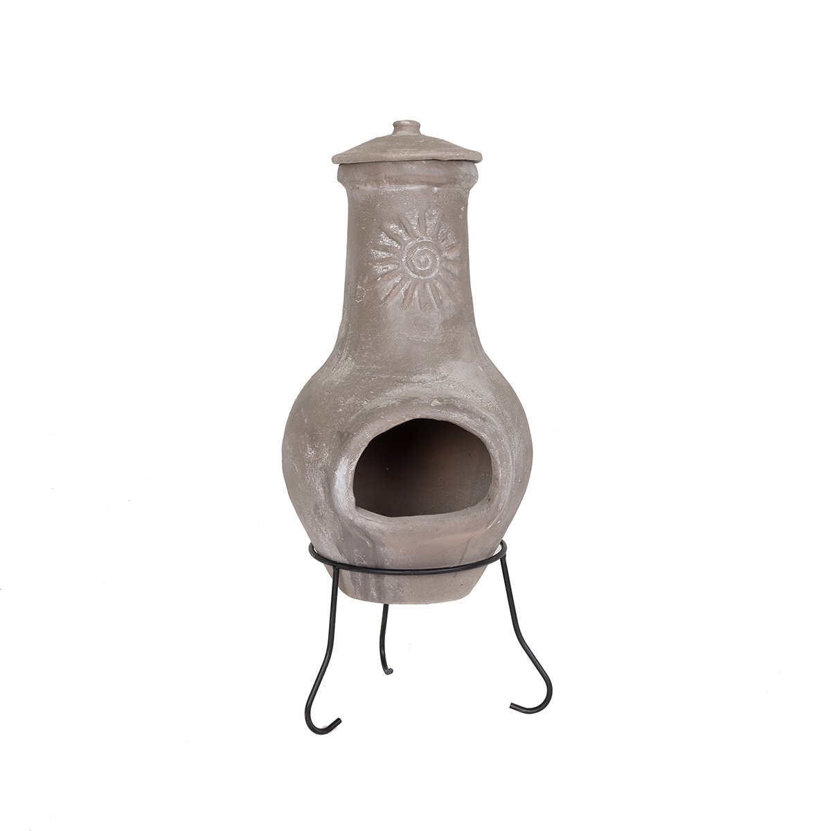 Charles Bentley Snug Belem Outdoor Medium Clay Chiminea Patio Heater - Beige - Image 4