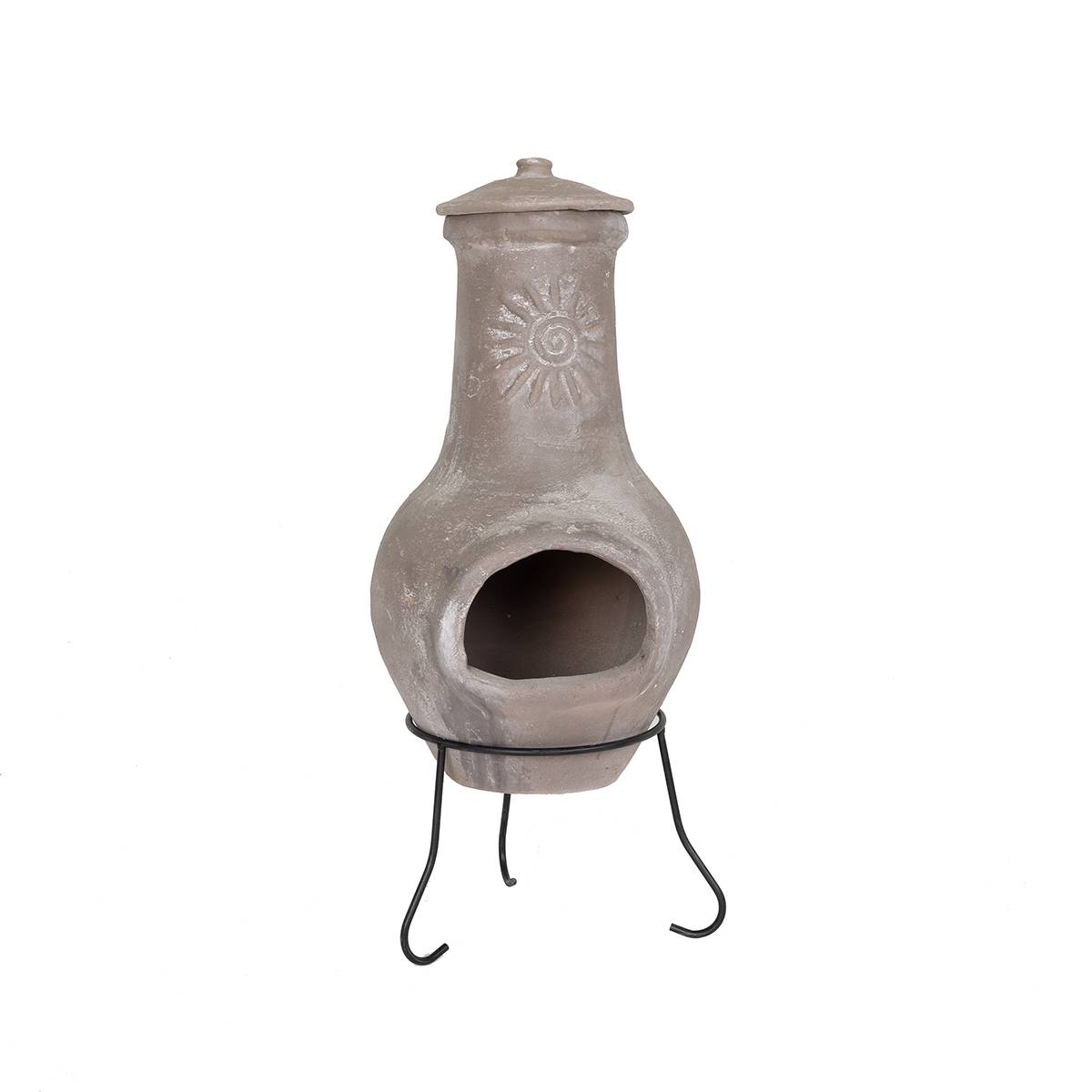Charles Bentley Snug Belem Outdoor Medium Clay Chiminea Patio Heater - Beige - Image 4
