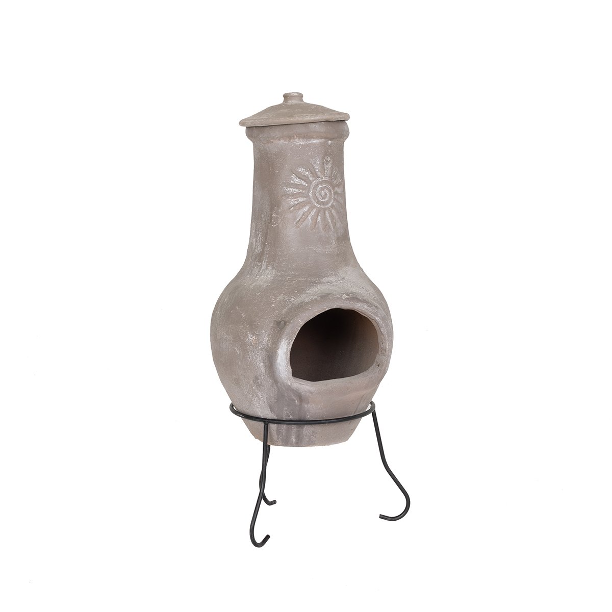 Charles Bentley Snug Belem Outdoor Medium Clay Chiminea Patio Heater - Beige - Image 5