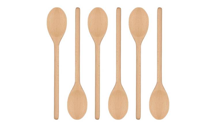 Argon Tableware Wooden Cooking Spoons - Pack of 6
