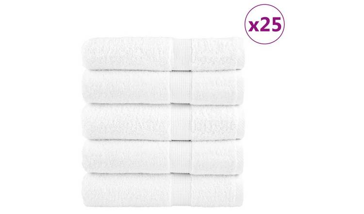 Walplus Pack of 25 Cotton Shower Towels - White - 70 x 140 cm