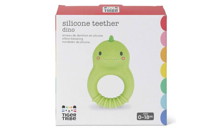 Tiger Tribe Silicone Teether Dino - Birth +