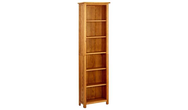 Walplus Solid Oak Bookcase - Brown - 52 x 22 x 180 cm