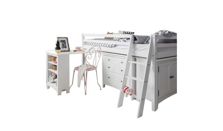 Noa & Nani Moro Sleepstation Cabin Bed With Chest, Cabinet & Desk - White