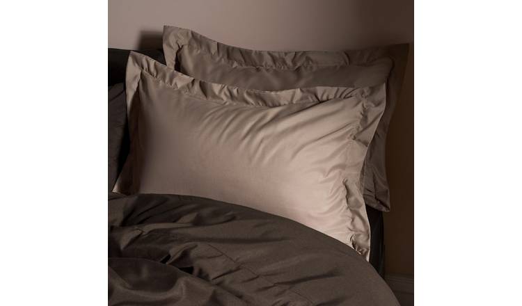 OHS 2 Pack Plain Dyed Oxford Pillowcases - Natural