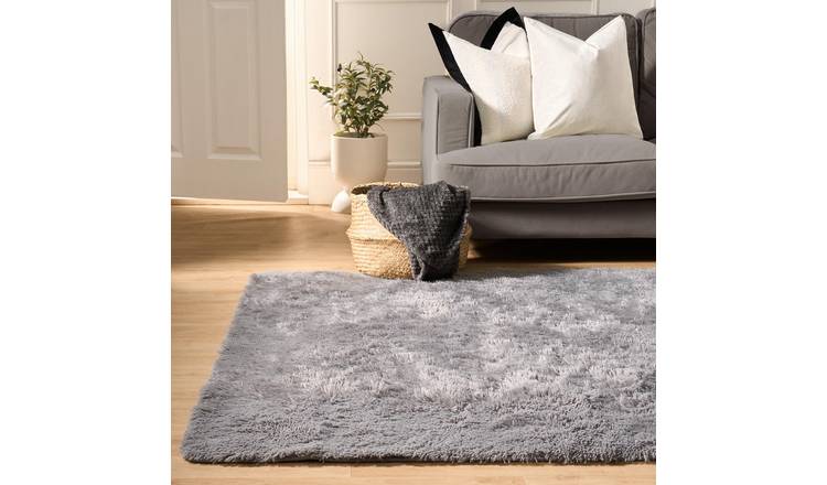 OHS Soft Fluffy Fleece Rug - 120 x 170cm - Grey