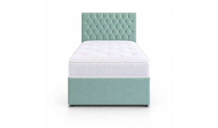 Comfy Deluxe 4ft Small Double       Velvet  Divan Bed Set -  Duck Egg