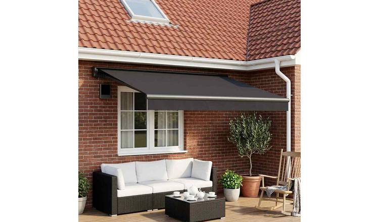Walplus Polyester Awning Replacement Fabric - Anthracite - 350 x 250 cm