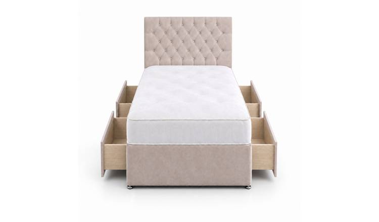 Comfy Deluxe 5ft King Size     4 Drawer  Velvet  Divan Bed Set -  Coffee
