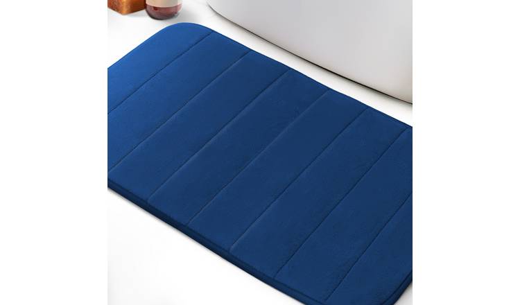 Keplin Memory Foam Non-Slip Bath Mat - 50 x 80cm - Navy