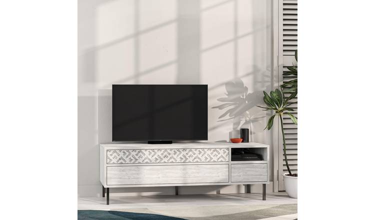 Decortie Heaton Particleboard and Metal TV Unit - Cream