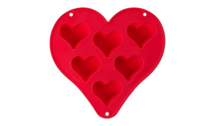 Orsina Mimo 6 Cup Heart Cake Pan - Red