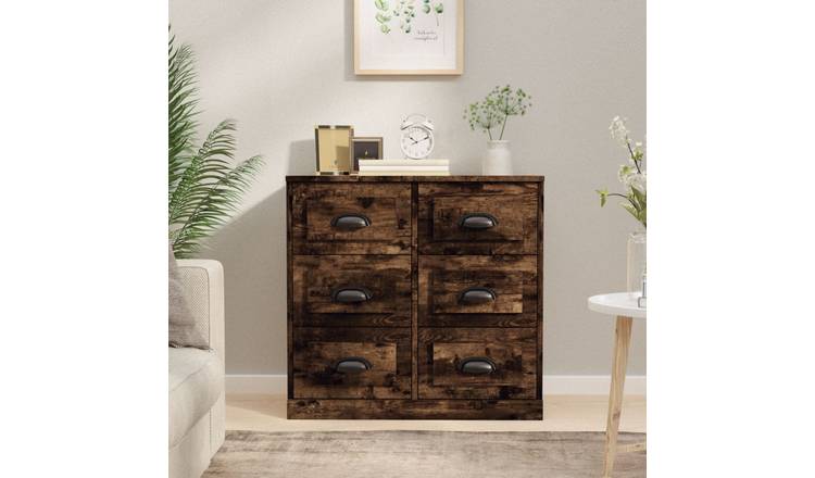 Walplus Engineered Wood Sideboard - Dark Oak - 70 x 35.5 x 67.5 cm