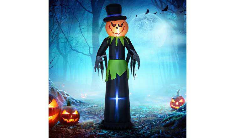 Outsunny 8ft Halloween Inflatable Pumpkin Ghost Inflatable Decoration