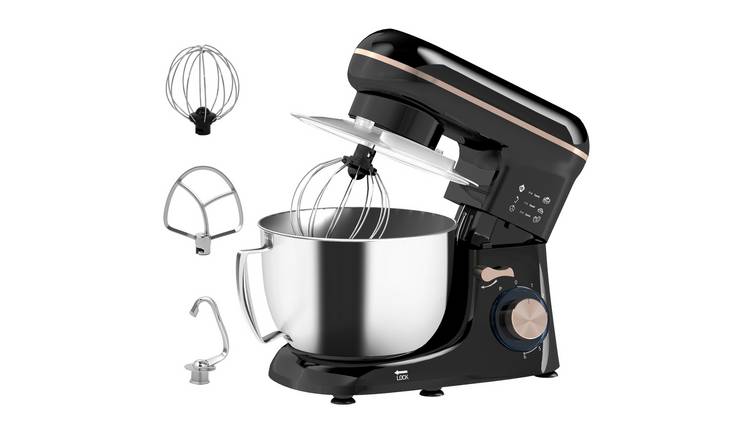 HOMCOM 4.5L 1300W Stand Mixer Food Mixer for Baking 6 Speeds Black