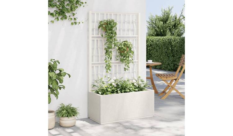 Walplus Polypropylene Garden Planter - White - 80 x 36 x 140 cm