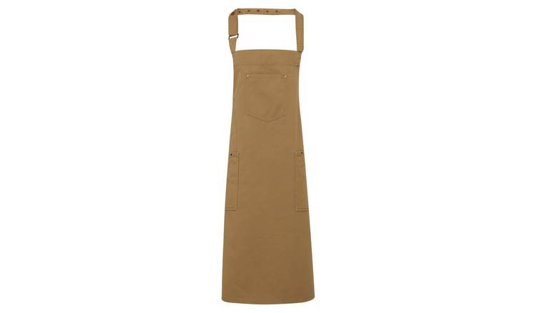 Premier Unisex Adult Twill Chino Full Apron - Khaki