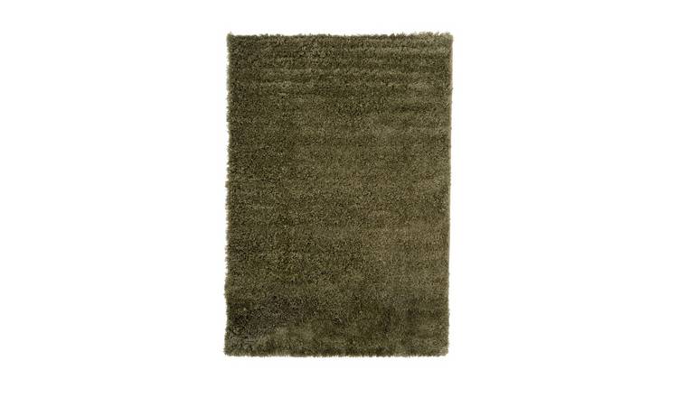 Kukoon Olive Green Super Soft Shaggy Rug - 60 x 110cm