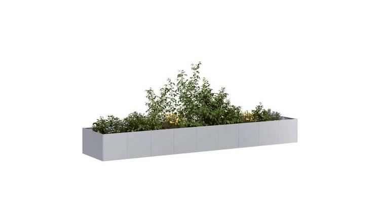 Walplus Galvanised Steel Garden Planter - 360 x 80 x 40 cm