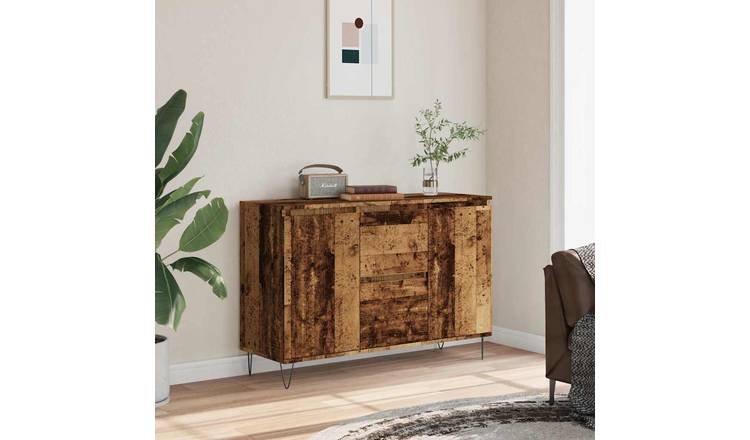 Walplus Engineered Wood Sideboard - Old Wood - 101.5 x 35 x 70 cm