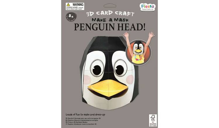 Fiesta Crafts Penguin 3D Mask Card Craft - 5 Years +