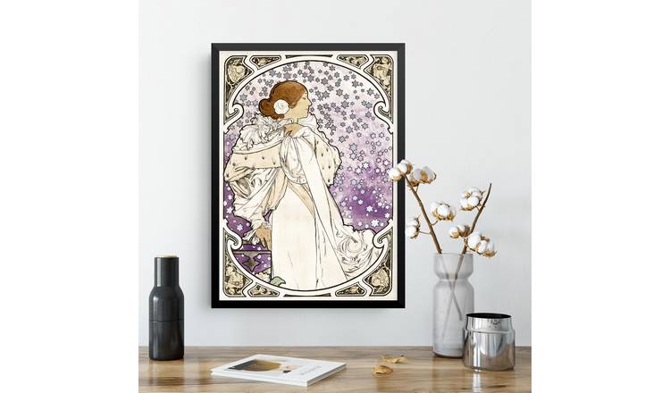 Alphonse Mucha Lady Of Camellias Theatre Portrait Framed Art Print - A3