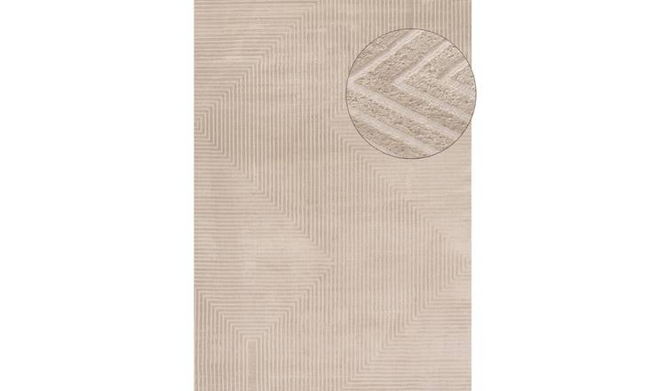 The Rugs Beige Carmel Modern Diamond Design Rug - 120 x 170cm