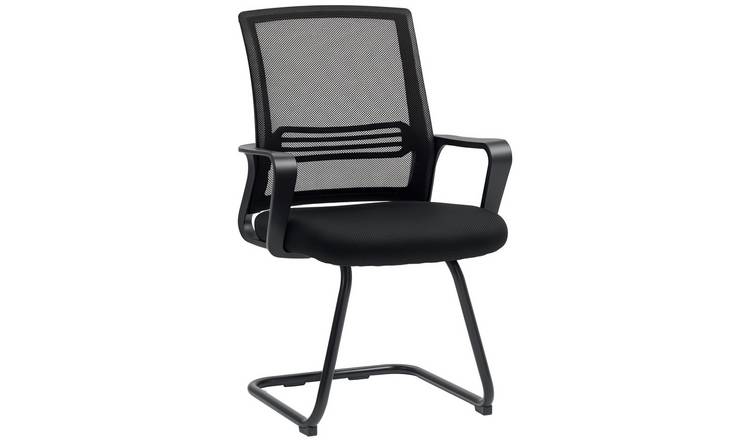 HOMCOM Office Chair with Sled Base for Home Conference Room - Black
