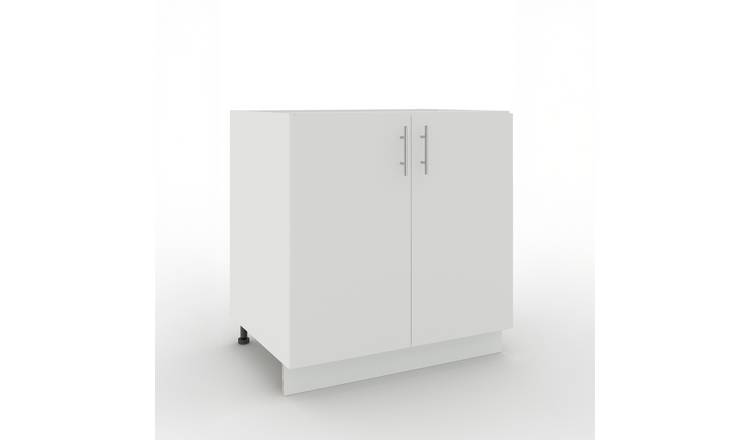JD Greta 800mm Adjustable Leg Sink Cabinet with 2 Doors - White Matt