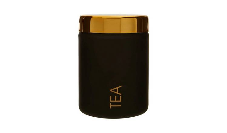 Orsina Liberty Enamel Finish Tea Canister – Black