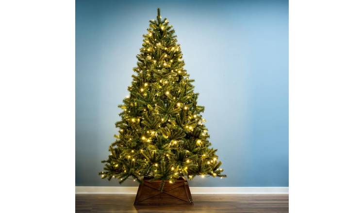 Christmas Tree World 8ft Pre-Lit Wildhorn Pine - Warm White Lights