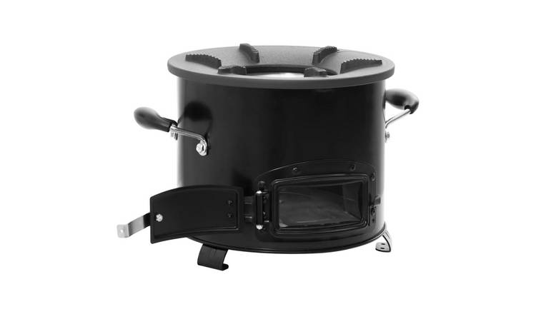 Walplus Cast Iron Camping Stove Metal - Black - 36 x 26 x 22.5 cm