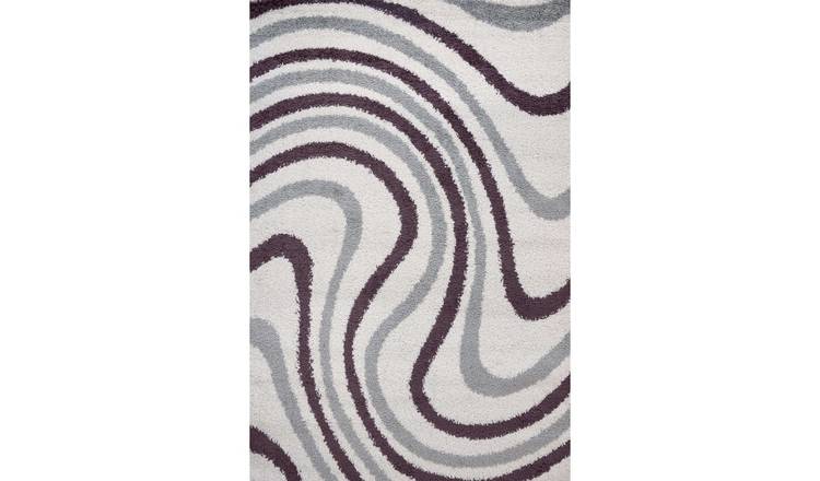The Rugs Purple Moodi Wavy Shaggy Rug - 200 x 290cm