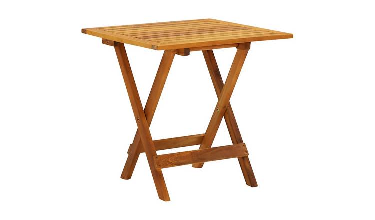 Walplus Solid Acacia Wood Bistro Table - Brown - 46 x 46 x 47 cm