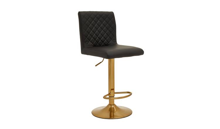 Orsina Baina Swivel Bar Stool – Black and Gold