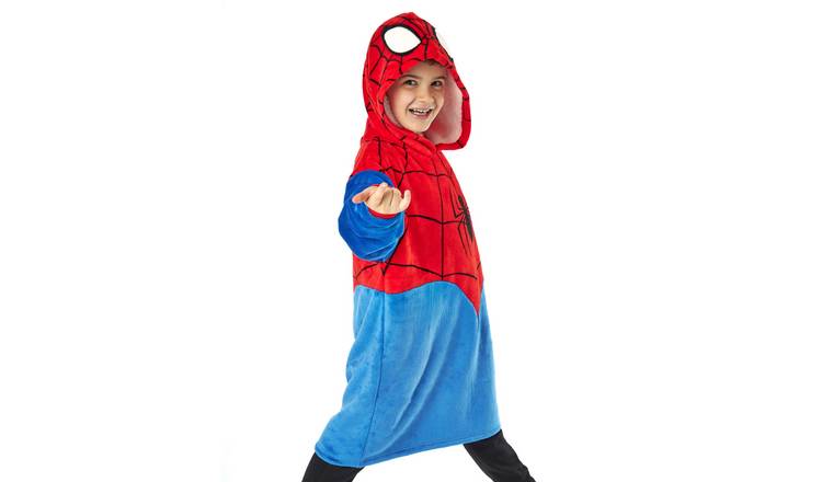 Marvel Spiderman Kids Boys Blanket Hoodie 6-8 Years - Blue/Red